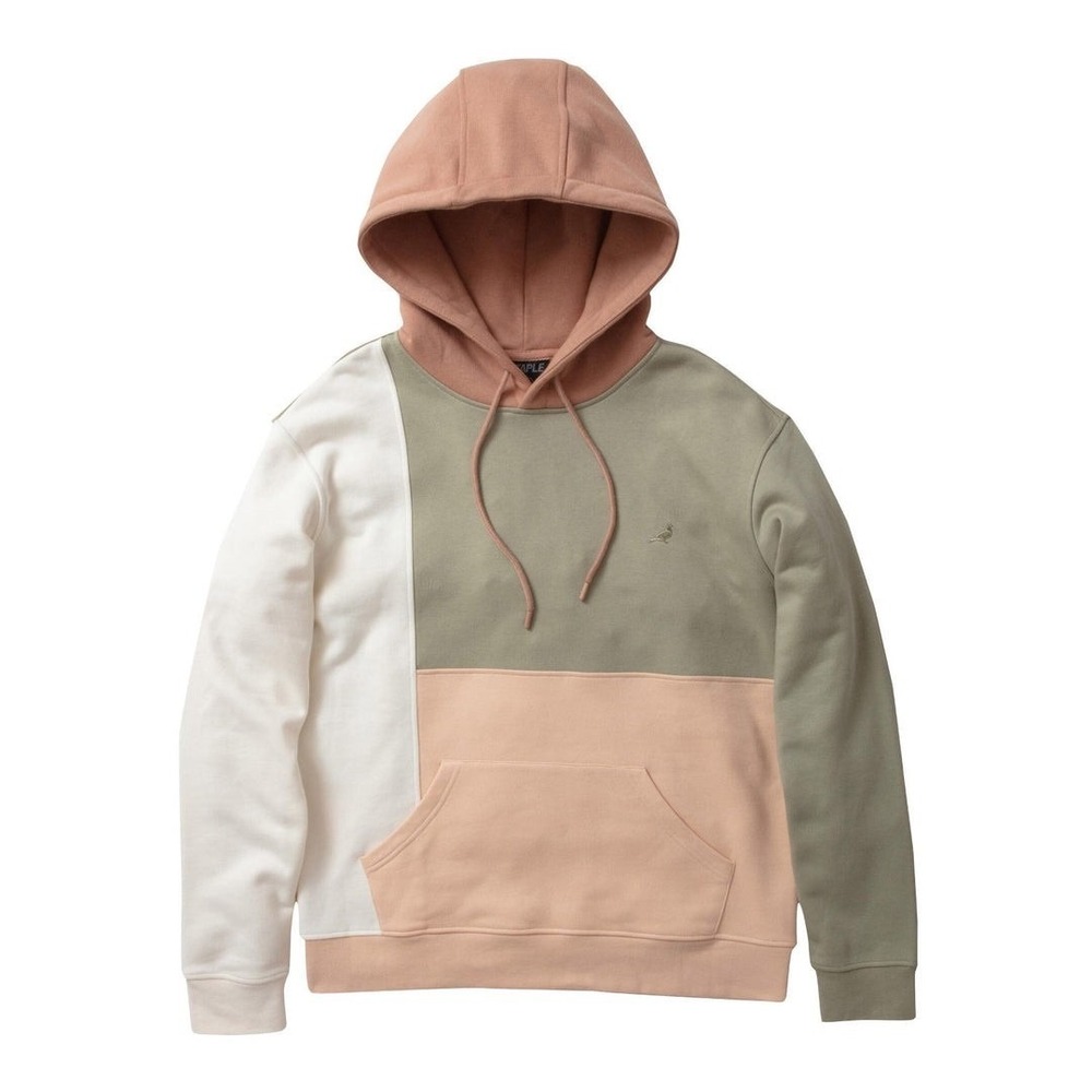 Staple Pigeon Logan pieced Colorblock Hoodie Medium Sage Green streetwear logo